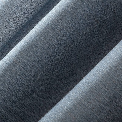 63" Denim Blue Linen Blend Semi-Sheer Rod Pocket Curtain Panel