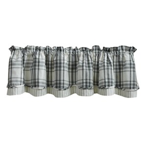 Park Designs Park Designs Onyx And Ivory Lined Layered Valance 72" X 16" - 1 of 3