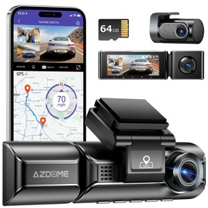 AZDOME M550 3 Channel Dash Cam, 4K+2.5K Dual Dash Camera for Cars Built-in WiFi GPS, 1440P+1080P+1440P Front and Rear Inside - 1 of 4