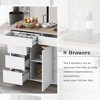 Bella Depot 53.15'' Kitchen Island Cart with Rubber Wood Countertop and 5 Wheels for Kitchen Dinning Room - 3 of 4