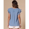 INSPIRE CHIC Women's Ruffle Short Sleeve Round Neck Solid Casual Blouse - 3 of 4