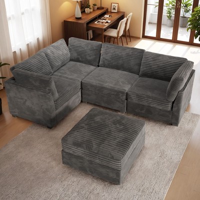 XIZZI Luxury Modular Sectional Sofa Couch, Oversized Cloud Couch for Living Room, Deep Seat Upholstered Convertible Sleeper Sofa