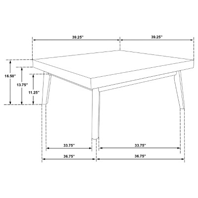 Westerly Square Walnut Wood Coffee Table with Parquet Top