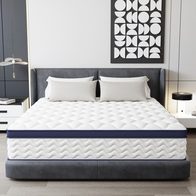 JOYRACER 12" Medium Firm Pillow Top Cooling Gel Hybrid Mattress With Certipur-US Certified Foam