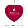 Chapman University Primary Logo HeartShaped Porcelain Holiday Christmas Tree Ornament  2.8" - 3 of 4