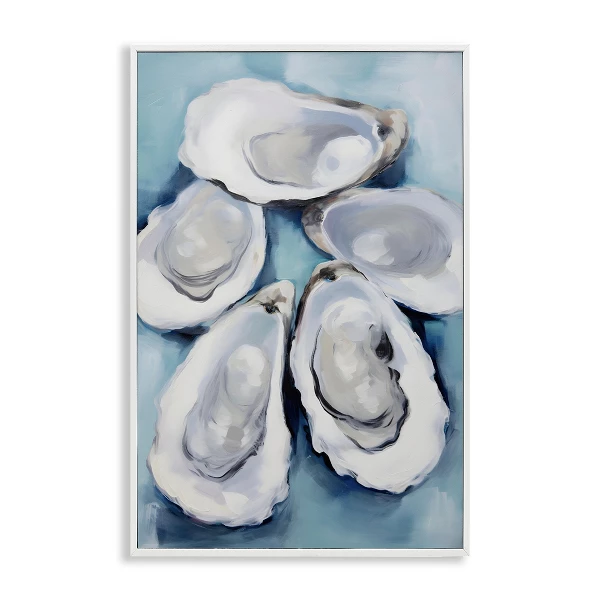 Five Oyster Shells Framed Giclee, 16x24
