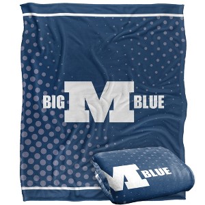 Millikin University Logo Dots Silky Touch Blanket White 50x60 - 1 of 4