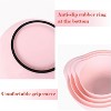 Nesting Plastic Mixing Bowl Set, 4 Piece Mixing Bowl Set with Pour Spouts, Size 1.7, 2.5, 3.5 and 4.5qt, for Prepping, Mixing, Baking, Cooking(Pink) - 3 of 4