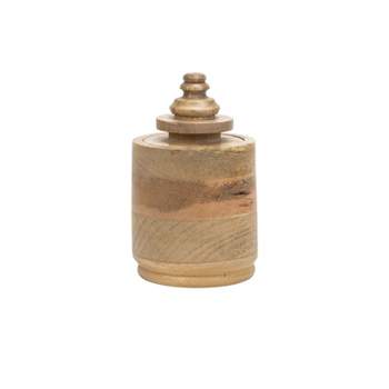 Natural Mango Wood Canister with Lid - Foreside Home & Garden