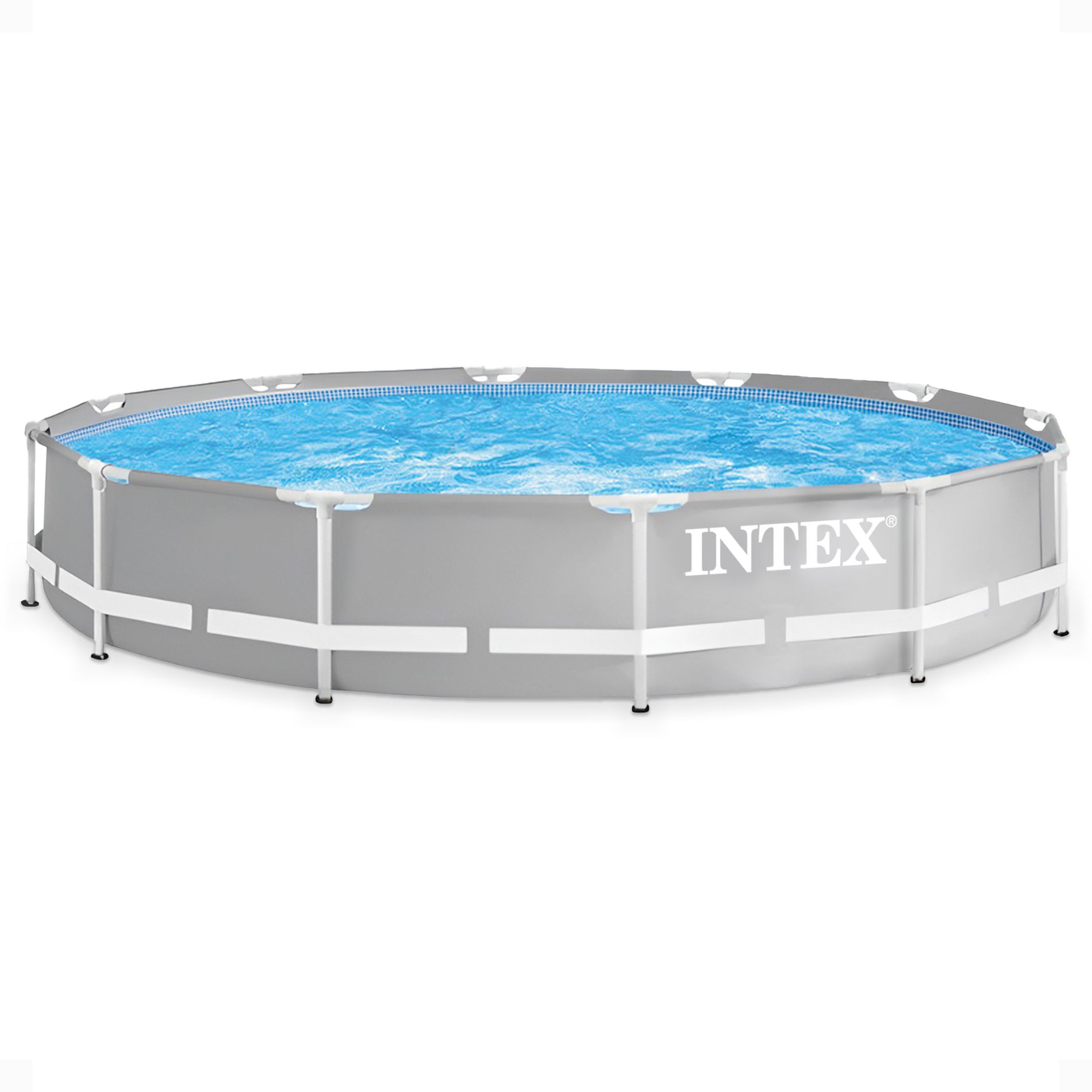 INTEX 26710EH Prism Frame Premium Above Ground Swimming Pool: 12ft x 30in – Puncture and Rust Resistant – Easy Set – 1718 Gallon Capacity - Pool Only