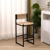 VYNXARIA Bar Stools Set of 2 Paper Rope Weave Dining Chairs with Back Hand Weave Stools for Kichen Island, Bar & Counter (Honey) - 2 of 4