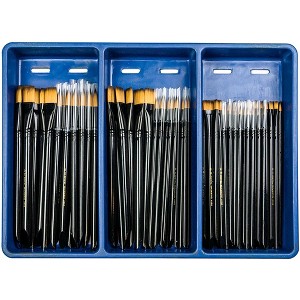 Royal & Langnickel Majestic Variety Classroom Brush Set, Assorted Sizes, Set of 72 and 1 Drying Tray - 1 of 2