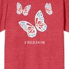 Americana Freedom Butterflies Men's Red Heather T-Shirt - 2 of 3