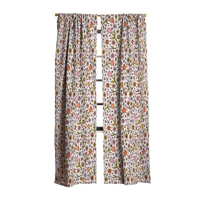 Doodle By Meg Tulip Print Set of 2 Panel Blackout Window Curtain - Deny Designs