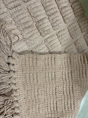 20x32 Knit Striped Chenille Bath Rug Fringe White - Threshold™ : Target