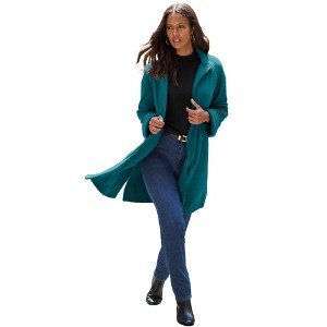 Roaman's Plus Size Fleece Driving Coat - 1 of 4