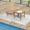 Tangkula Outdoor Square Teak Wood End Table Coffee Table for Porch Deck Garden Patio - 2 of 4