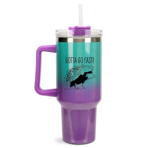 100 North Gotta Go Fast! Hedgehog Video Game Wrap-Around 40 Oz. Stainless Steel Water Bottle Coffee Mug, Spill & Leak Resistant, Travel Tumbler with - 1 of 4