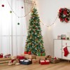 Costway 5/7.5/9 FT Artificial Xmas Tree with 453/1096/1416 Branch Tips 230/460/560 Warm White LED Lights - 2 of 4