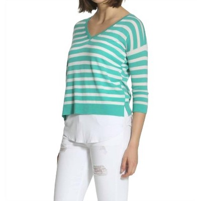 Women's Striped Swing V Neck Sweater - LABEL+thread