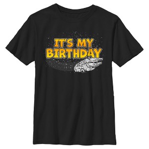 Boy's Star Wars Millennium Falcon It's My Birthday T-Shirt - 1 of 4