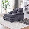 NicBex 56.33" Corduroy Single Sofa Chair with a Ottoman & 2 Toss Pillows, Deep Seat Couch for Living Room, Modular Sectional Sofa - 3 of 4