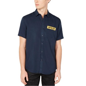 I.N.C International Concepts Mens Unfollow Button Up Shirt, Blue, Medium - 1 of 1