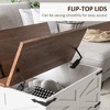 Aghana Digitals Rustic Farmhouse Square Coffee Table with Flip-Top Lids, Hidden Storage, White - 4 of 4