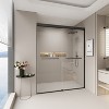 Gulches 56in to 60in W x 72in H Double Sliding Semi frameless Shower Door Matte Black Finish with Clear Glass Explosion proof Rollers 1 Pc - 3 of 4