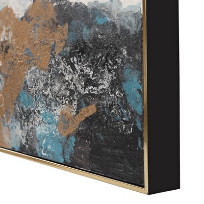 Gold Leaf Embellished Multicolor Abstract Canvas Art Set