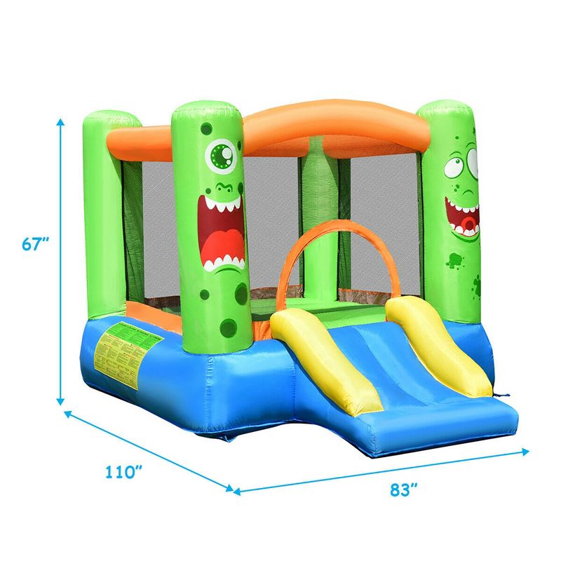 Costway Inflatable Bounce House Jumper Castle Kids Playhouse w/ Basketball Hoop & Slide, 2 of 11