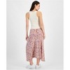 Hippie Rose Womens Floral Asymmetric Maxi Skirt, Purple, X-Large - 2 of 2