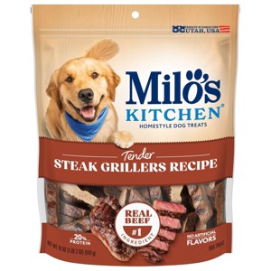 Milo's Kitchen Steak Grillers Beef Recipe with Angus Steak Chewy Dog Treats - 18oz - 1 of 4