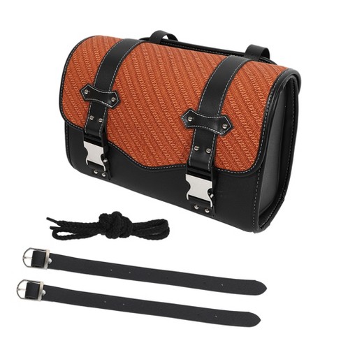 Unique Bargains Round Cycling Fork Luggage Motorcycle Tool Bag Brown 1 Pc :  Target