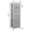 5-Drawer Tall Fabric Dresser with Wood Top, Storage Organizer Chest for Bedroom, Closet, Hallway, Sturdy Steel Frame - 3 of 4