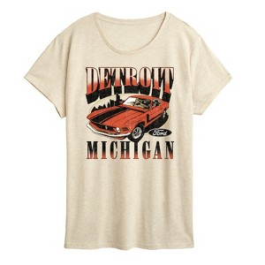 Women's - Ford - Vintage Mustant Detroit Michigan Short Sleeve Graphic T-Shirt - 1 of 3