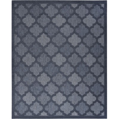 Navy Blue Trellis Synthetic Flat Woven 7' x 10' Area Rug