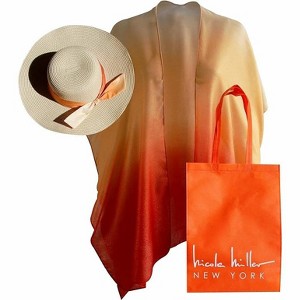 Nicole Miller New York Straw Sun Hats, Duster Beach Cover Ups, and Matching Travel Tote for Women - 1 of 4