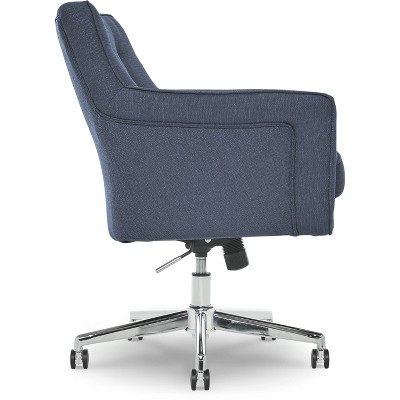 Sanctuary Blue Memory Foam Swivel Home Office Chair with Arms
