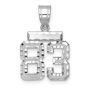 Black Bow Jewelry 14k White Gold, Varsity Collection, Small D/C Pendant, Number 83 - 1 of 3