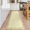 Washable Scalloped Area Rug, Ultra-Soft Faux Wool Large Non-Slip Stain Resistant Carpet for Living Room Bedroom - 3 of 4