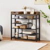 Yaheetech 6-Tier Shoes Rack Shelf Organizer Entryway Shoes Shelf with Storage Box, Rustic Brown - 2 of 4