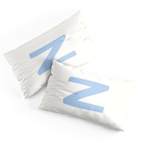Deny Designs King April Lane Art Block Blue Monogram Z Microfiber Printed Pillow Sham - 1 of 3