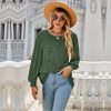 Coolmee Women's Blouses Dressy Casual Long Sleeve Shirts Clothing Puff Sleeve Tunic Tops with Smocked Cuffs - 4 of 4