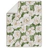 Sweet Jojo Designs Girl Baby Crib Bedding Set - Watercolor Magnolia Green Ivory and Taupe 4pc - 3 of 4