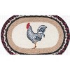 Earth Rugs Black & White Rooster Oval Placemat – Braided Jute Farmhouse Table Mat, 13"x19", Rustic Country Kitchen Decor - 3 of 3