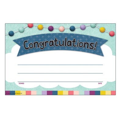 Teacher Created Resources Oh Happy Day Congratulations Awards, Pack of 30 (Case of 6)