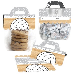 Big Dot of Happiness Bump, Set, Spike Volleyball DIY Baby Shower or Birthday Party Clear Goodie Favor Bag Labels Candy Bags with Toppers Set of 24 - 1 of 4