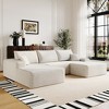 TiramisuBest 107" Cloud Sectional Couch with L-Shaped Chaise, Modern Modular Deep-Seat Sofa, Plush Corduroy Upholstery, No Assembly, White - 3 of 4