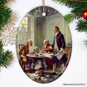 Writing of the Declaration of Independence Painting Ornament, Vintage American History| OrnamentallyYou - 1 of 4
